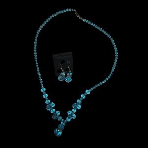 Aqua necklace and earring set